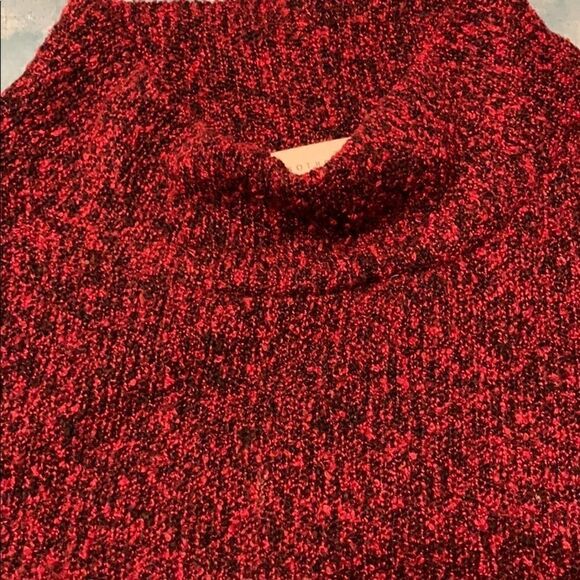 Another Reason Red & black mock turtleneck sweater size large - Picture 1 of 6